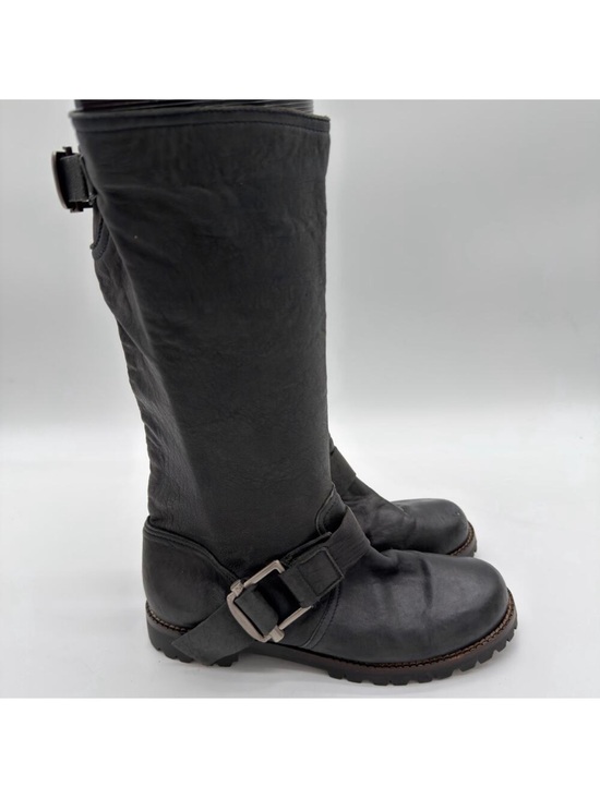 Marni Shoes - Marni Slouchy Soft Black Buttery Stretch Leather Moto 38 8 Lug Sole Buckle Boots